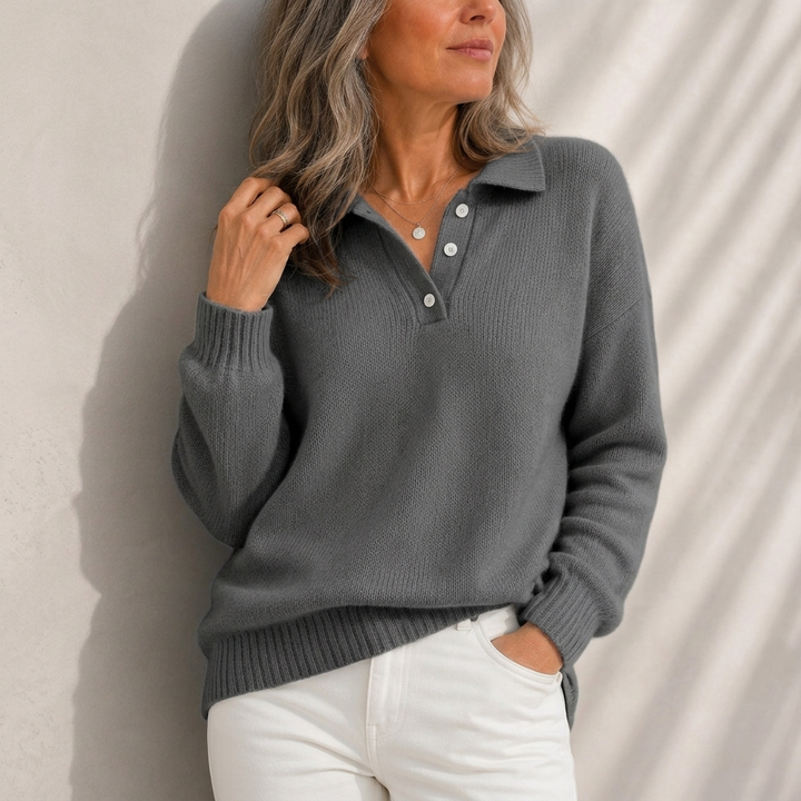 Aelis - Jersey de cuello polo de tacto suave