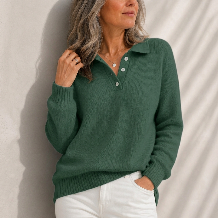 Aelis - Jersey de cuello polo de tacto suave