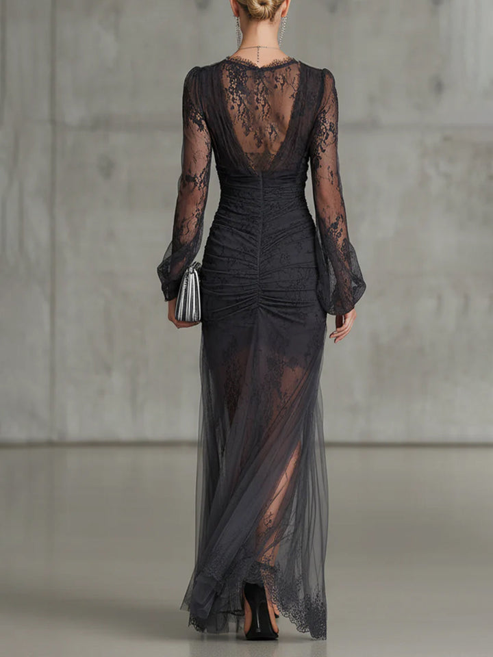 Anja - Vestido maxi fruncido