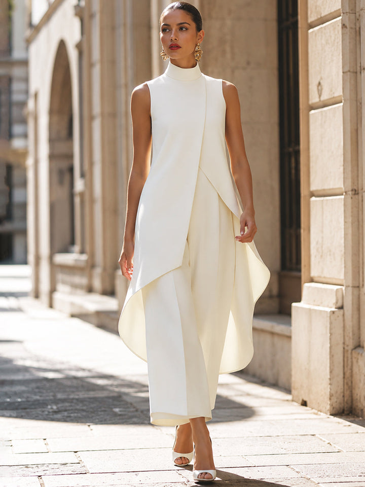 Carina - Conjunto estructurado de pantalón de pernera ancha