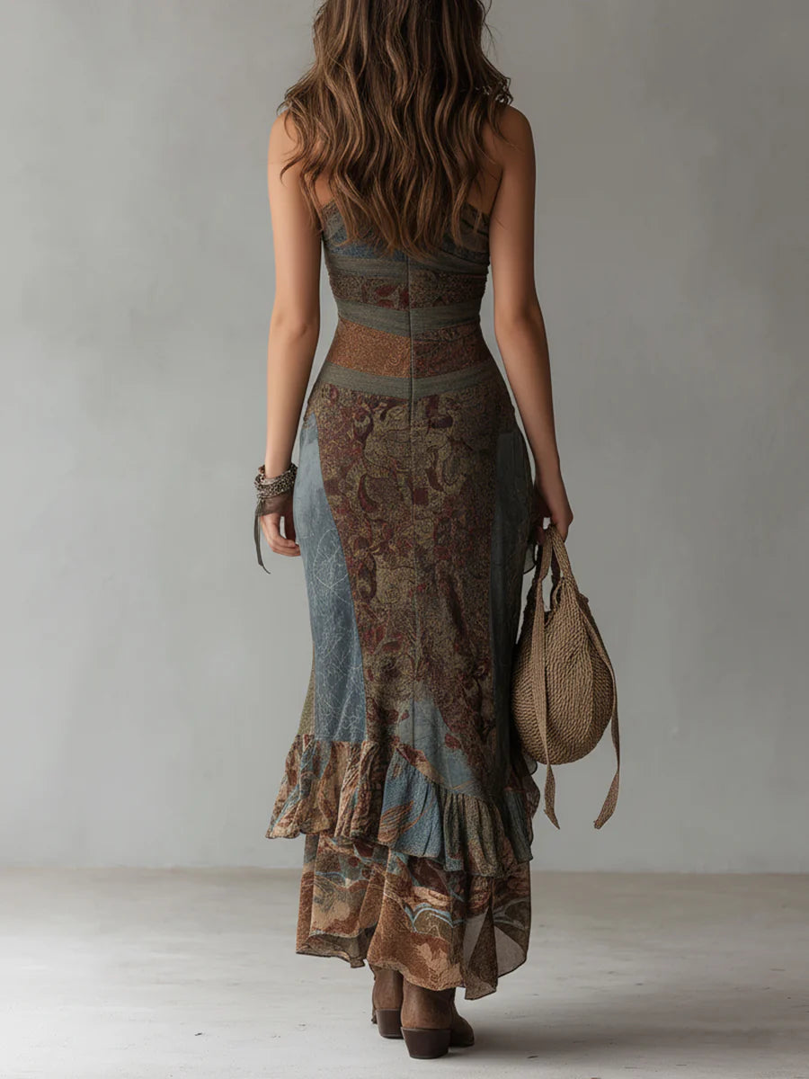 Miranda - Vestido largo de un solo hombro de tacto suave