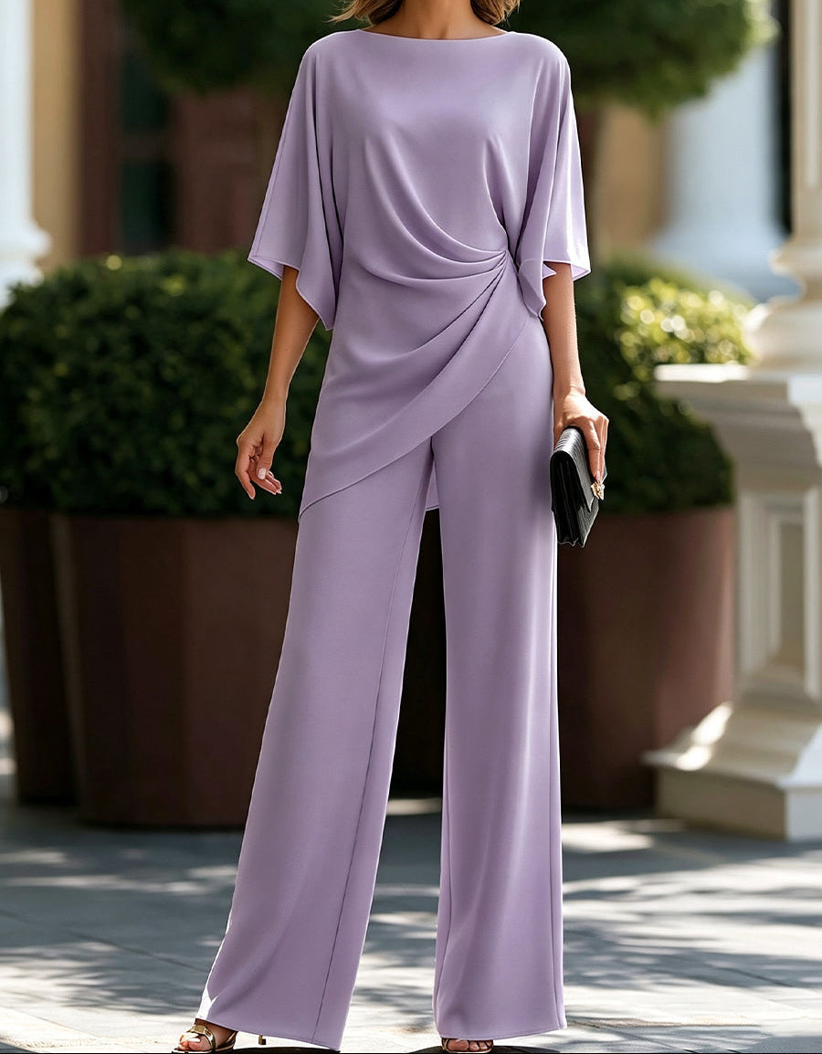 Iona - Conjunto de pantalón fluido de pierna ancha