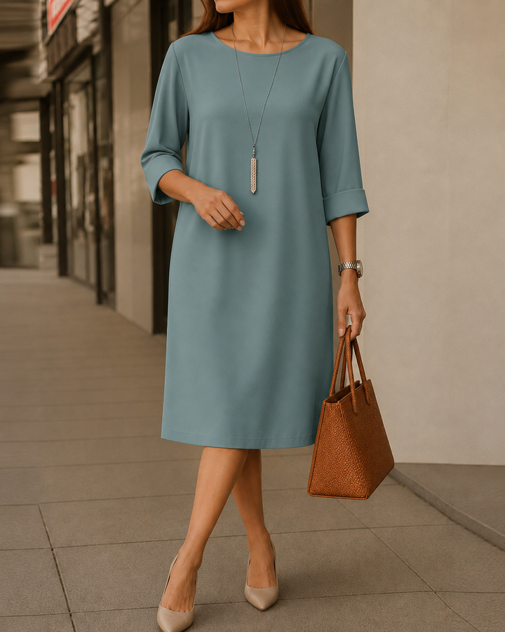 Delya - Vestido midi drapeado