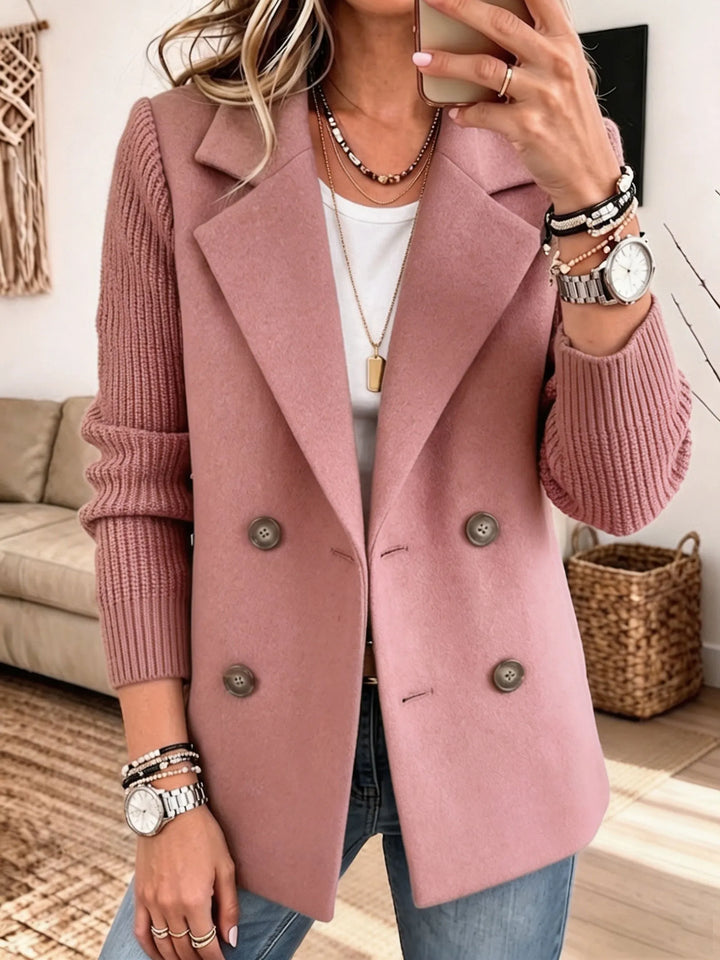 Lottie - Americana de tejidos combinados con tacto suave