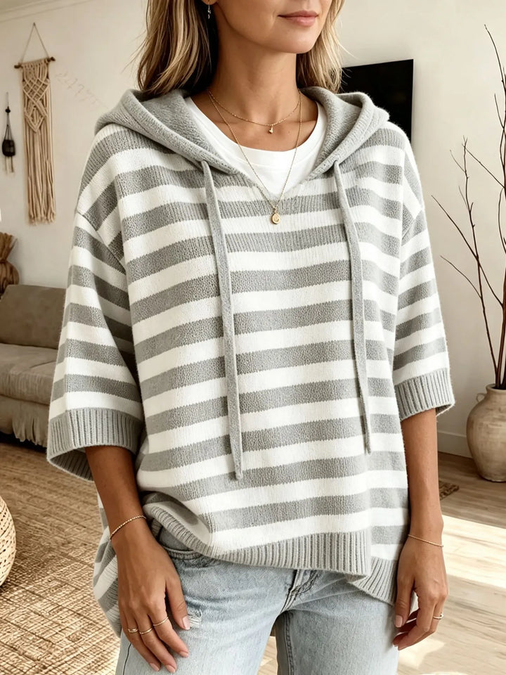 Leontine - Jersey de punto con capucha a rayas