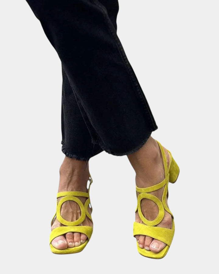 Florette - Sandalias de tacón ancho con tiras caladas