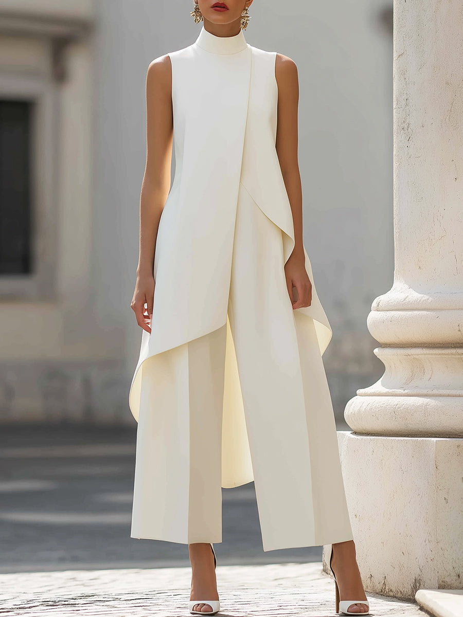 Carina - Conjunto estructurado de pantalón de pernera ancha