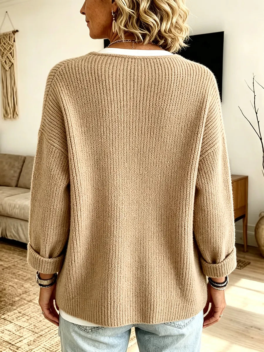 Anisa - Cárdigan de punto de corte relajado con detalle de botones