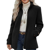Lana - Chaqueta de largo medio con cremallera texturizada