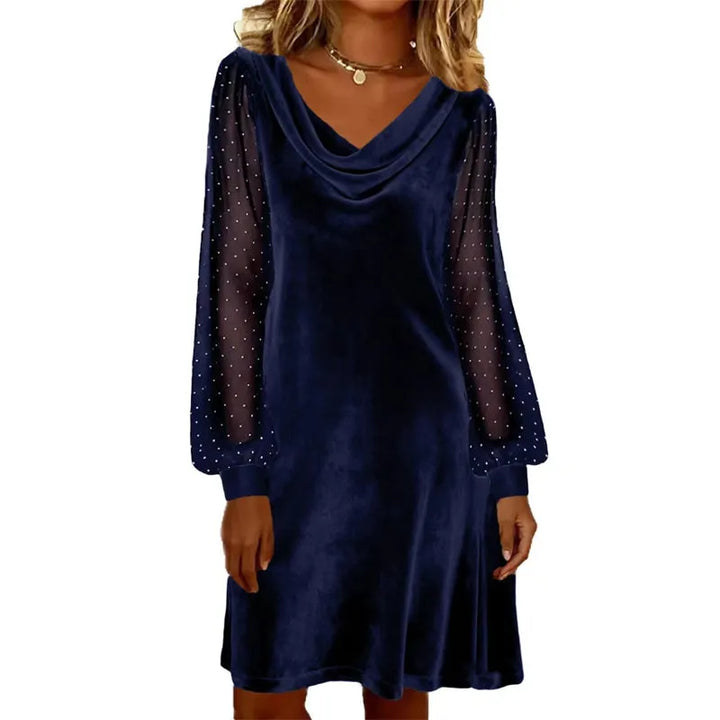 Verelia - Minivestido de terciopelo con escote drapeado