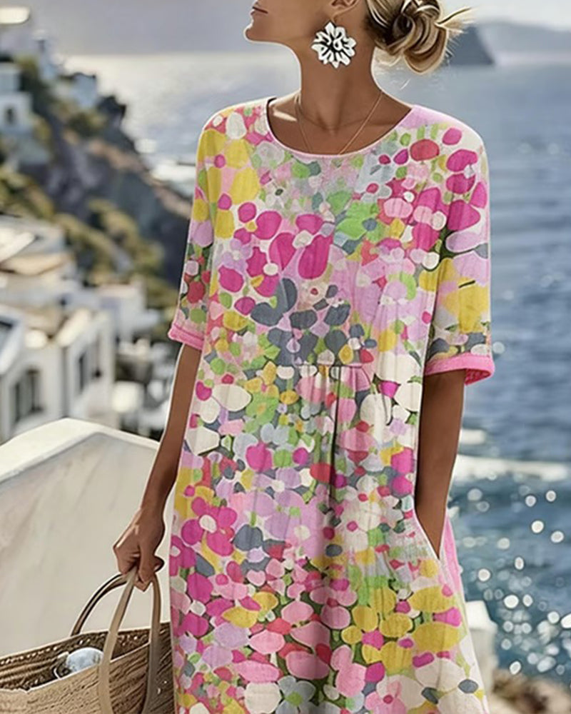 Adria - Vestido midi evasé de tacto suave