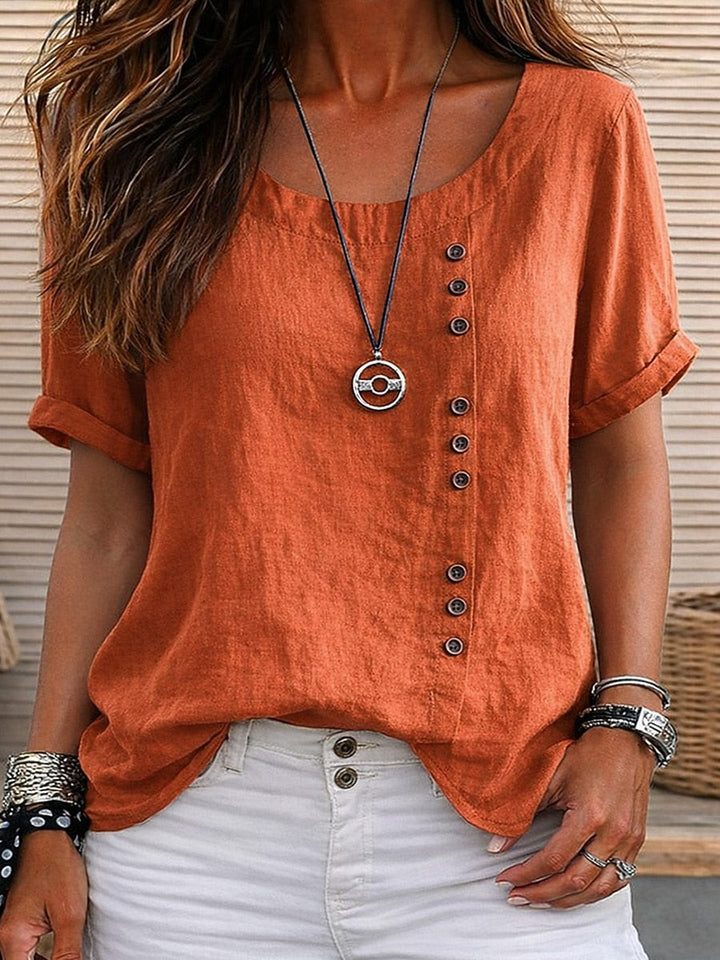 Sidonie - Blusa de manga corta con detalle de botones