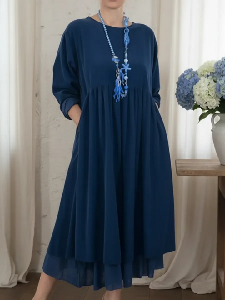 Agatha - Vestido midi evasé de tacto suave