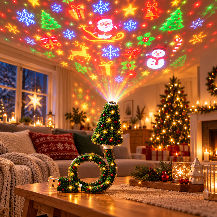 Festelle - Proyector LED para árbol de Navidad