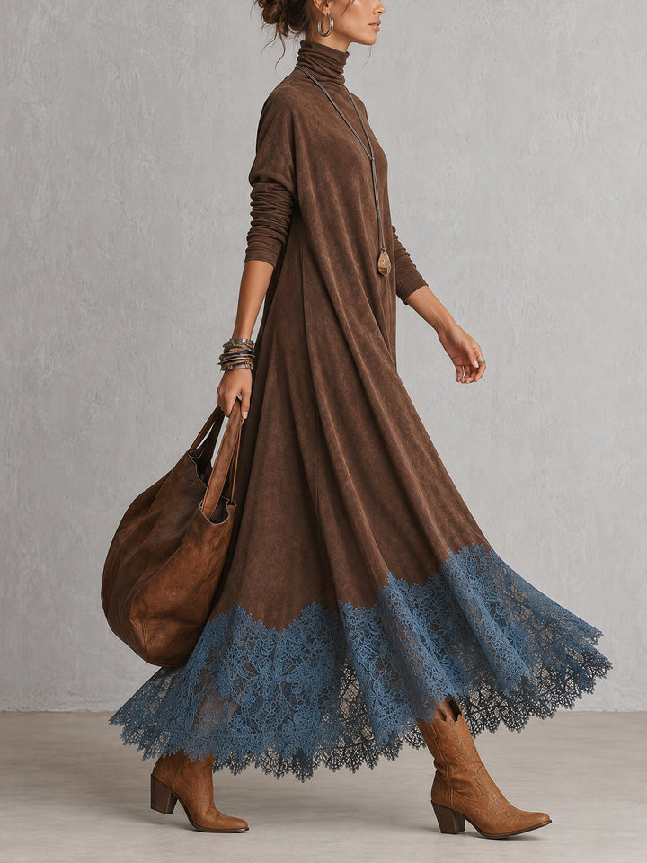 Lavina - Vestido maxi de corte evasé de tacto suave