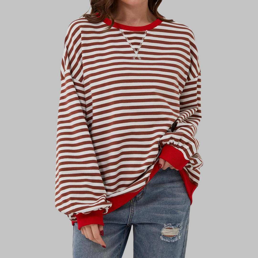 Adelia - Sudadera a rayas de manga larga y tacto suave