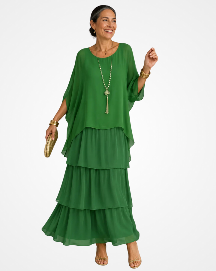 Sylvia - Vestido largo fluido de tacto suave