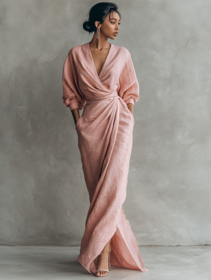 Ariana - Vestido maxi elegante de lino