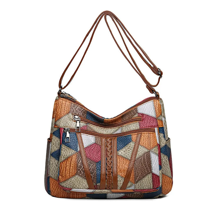 Lauranique - Bolso bandolera de patchwork con tacto suave