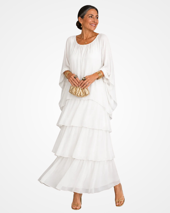 Sylvia - Vestido largo fluido de tacto suave