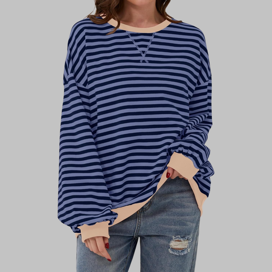 Adelia - Sudadera a rayas de manga larga y tacto suave