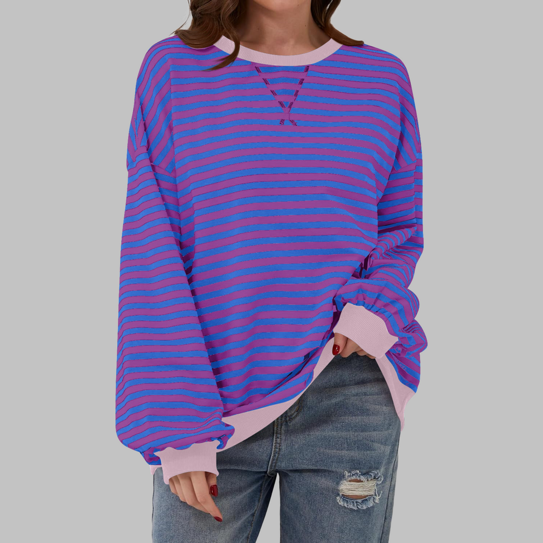Adelia - Sudadera a rayas de manga larga y tacto suave