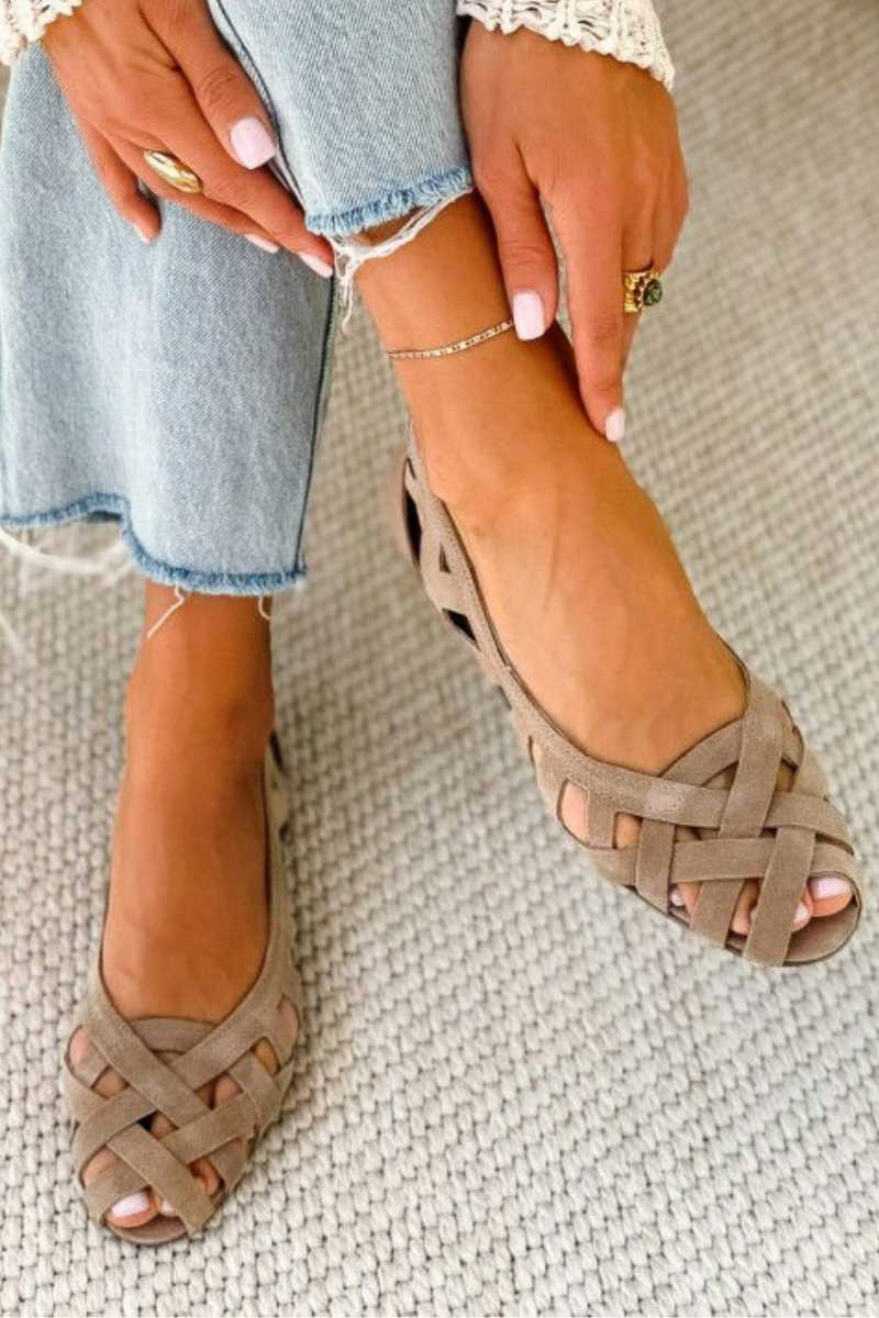 Kinsley - Sandalias planas de tejido trenzado