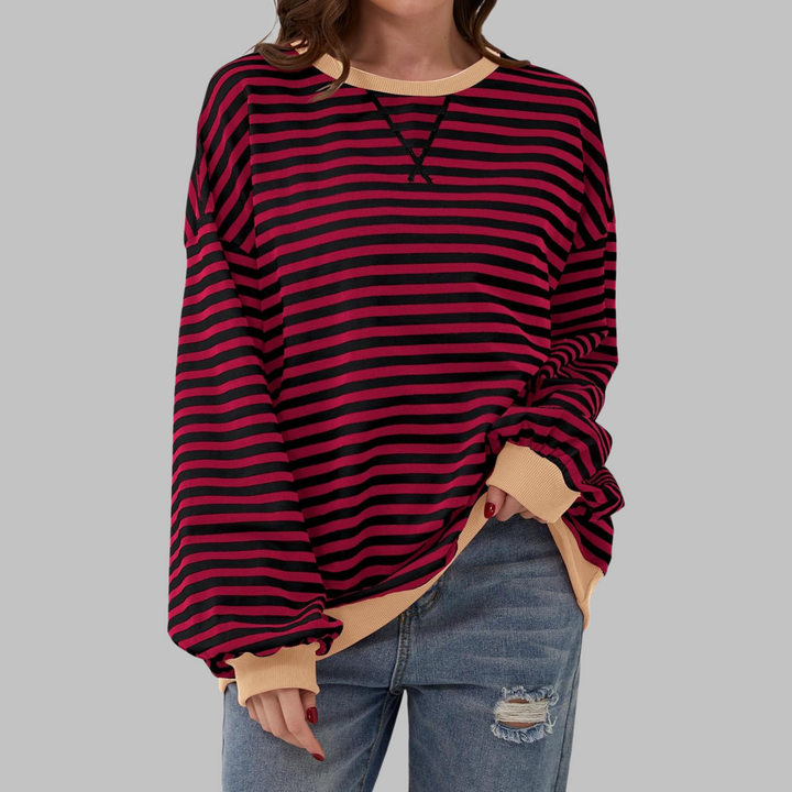 Adelia - Sudadera a rayas de manga larga y tacto suave