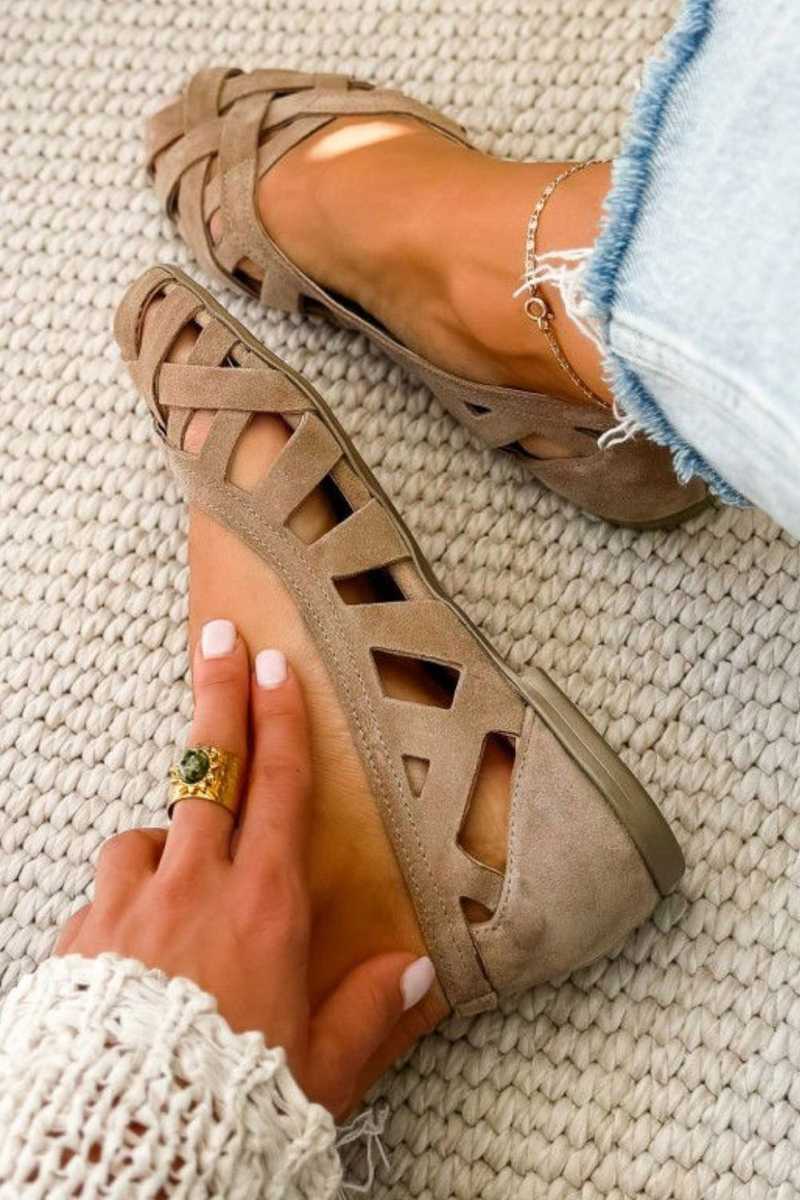 Kinsley - Sandalias planas de tejido trenzado