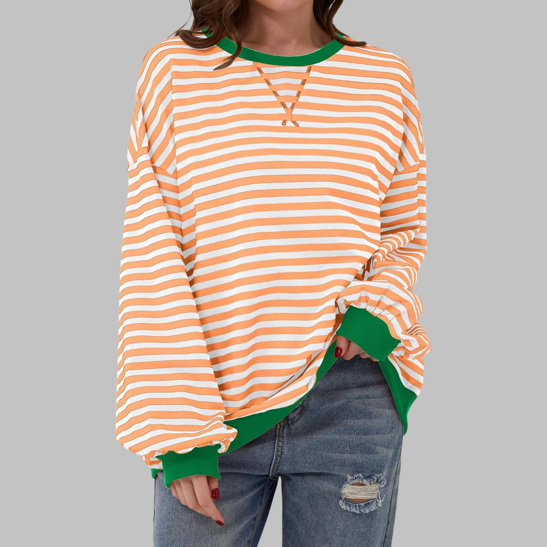 Adelia - Sudadera a rayas de manga larga y tacto suave