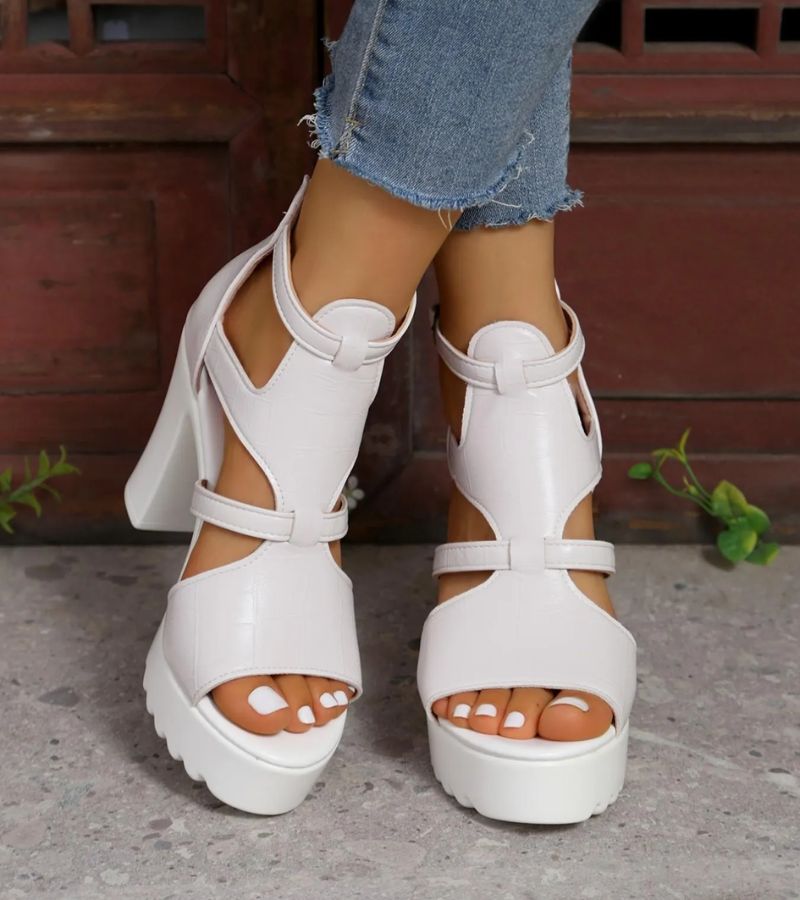 Elestine - Sandalias gladiadoras con plataforma esculpida