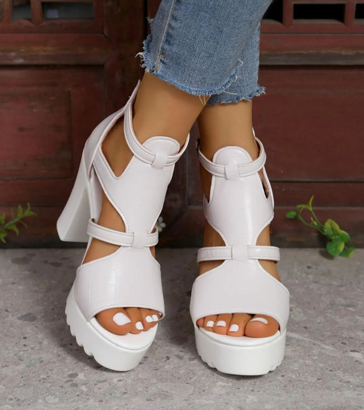 Elestine - Sandalias gladiadoras con plataforma esculpida