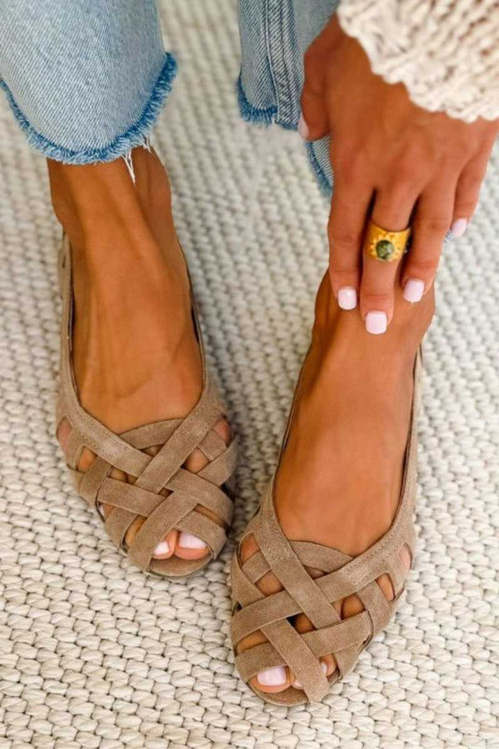 Kinsley - Sandalias planas de tejido trenzado