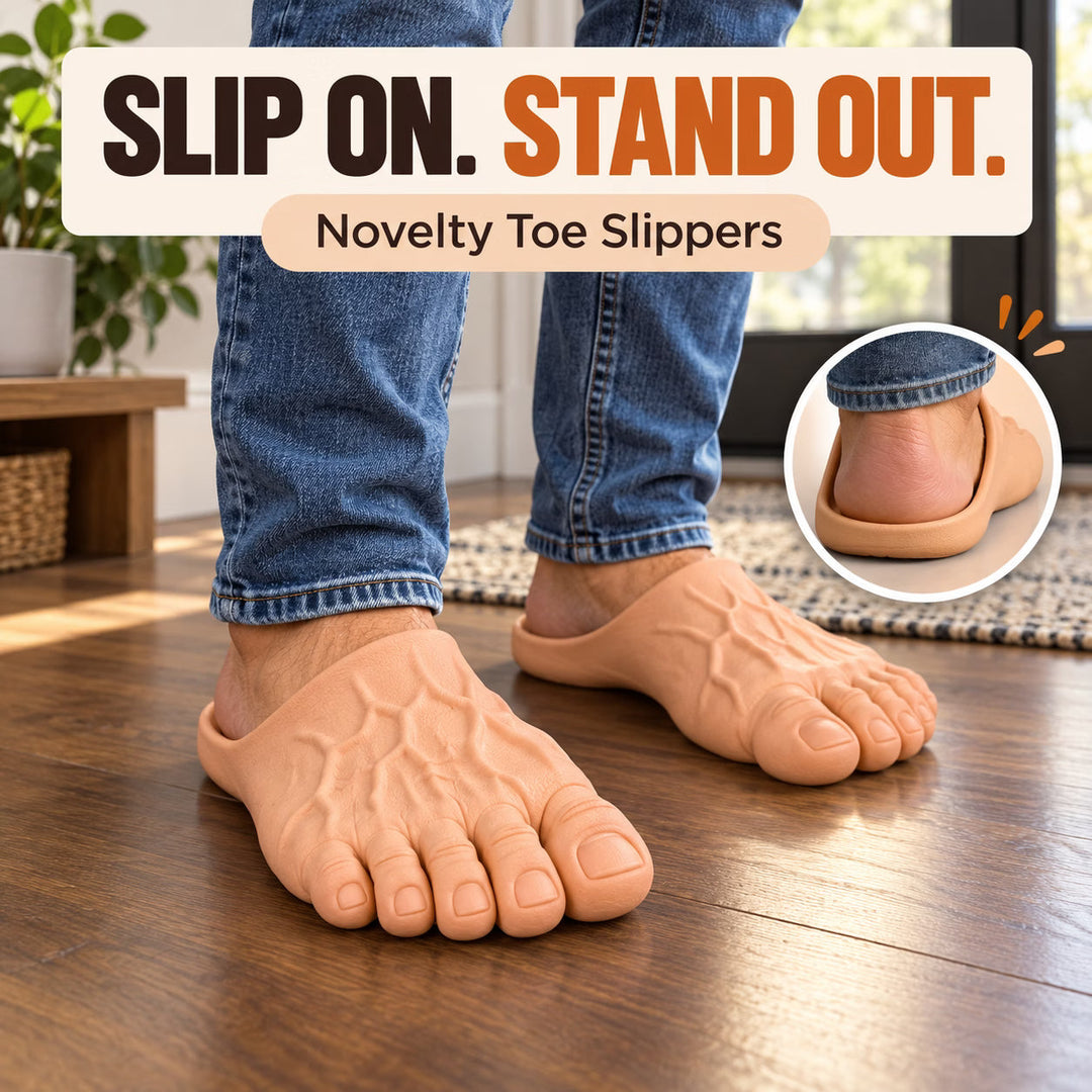Alois - Zapatillas de casa divertidas de puntera abierta