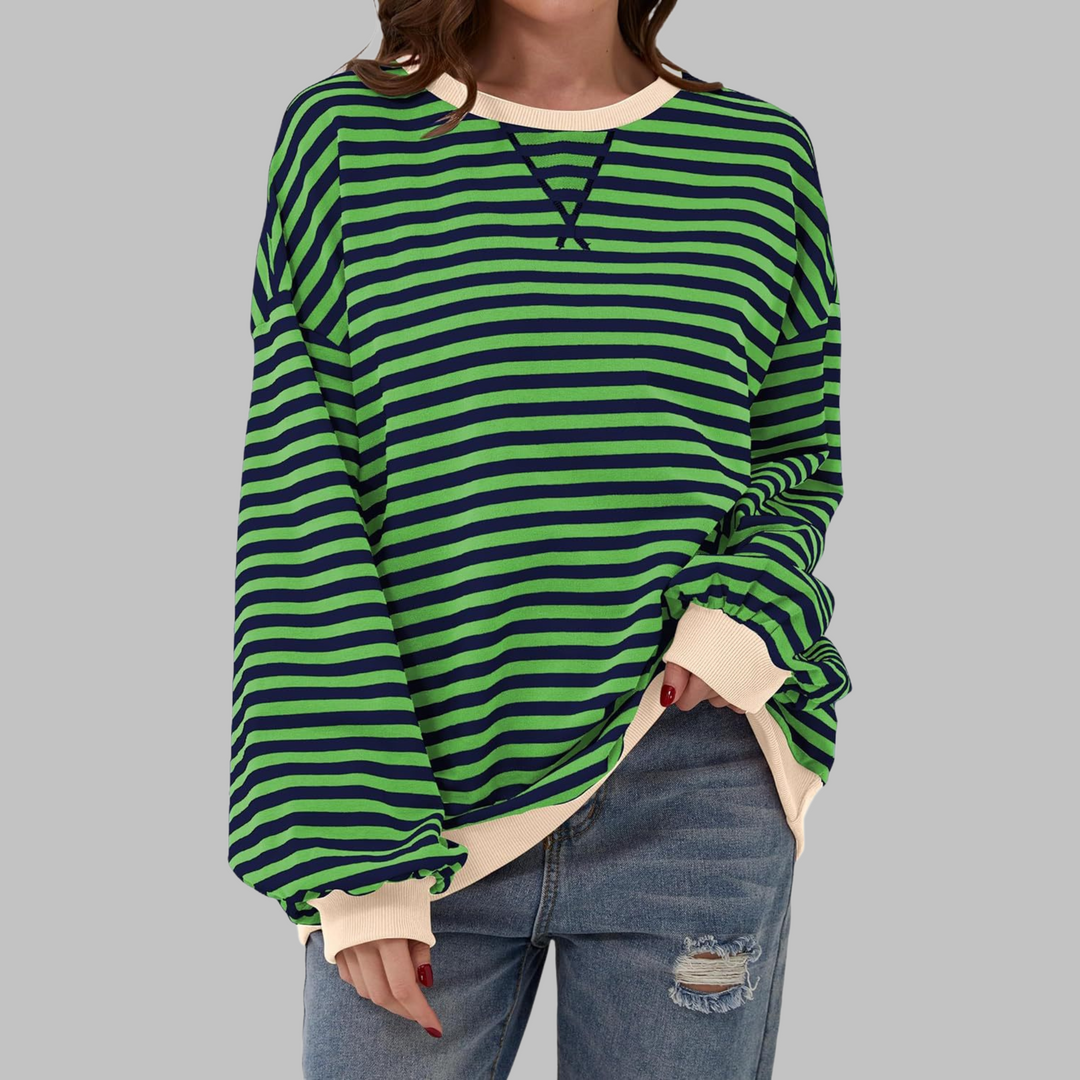 Adelia - Sudadera a rayas de manga larga y tacto suave
