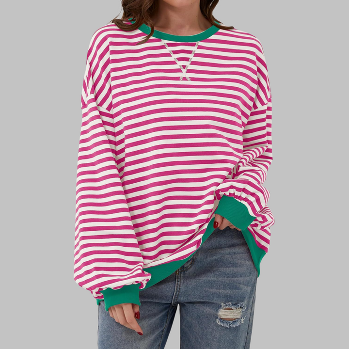 Adelia - Sudadera a rayas de manga larga y tacto suave