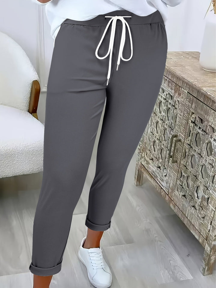 Tansy - Pantalón de tiro alto con cordón ajustable