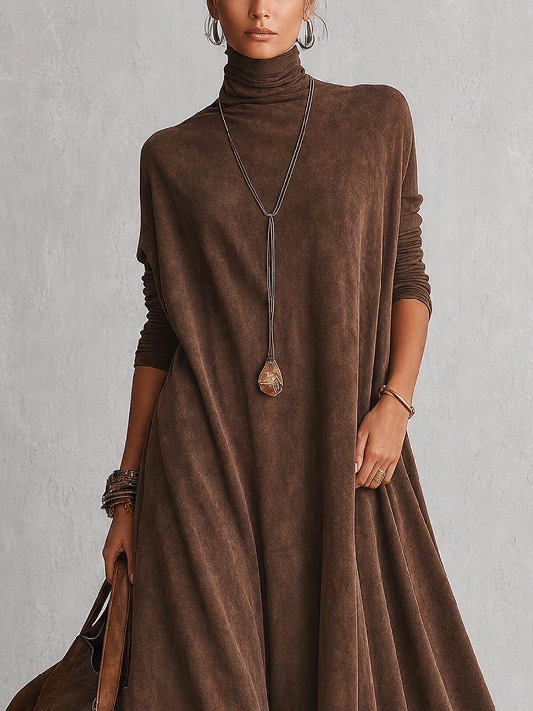 Maelis - Vestido largo con encaje de terciopelo