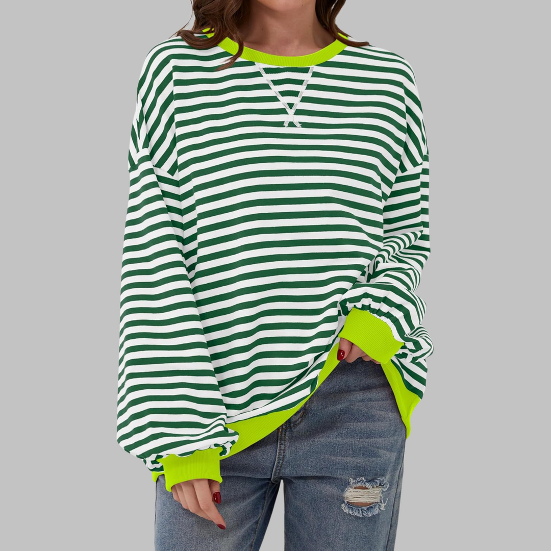 Adelia - Sudadera a rayas de manga larga y tacto suave