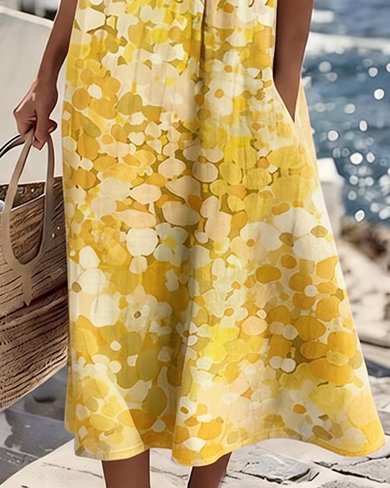 Adria - Vestido midi evasé de tacto suave