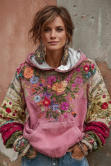 Norellia - Sudadera boho con bordados florales