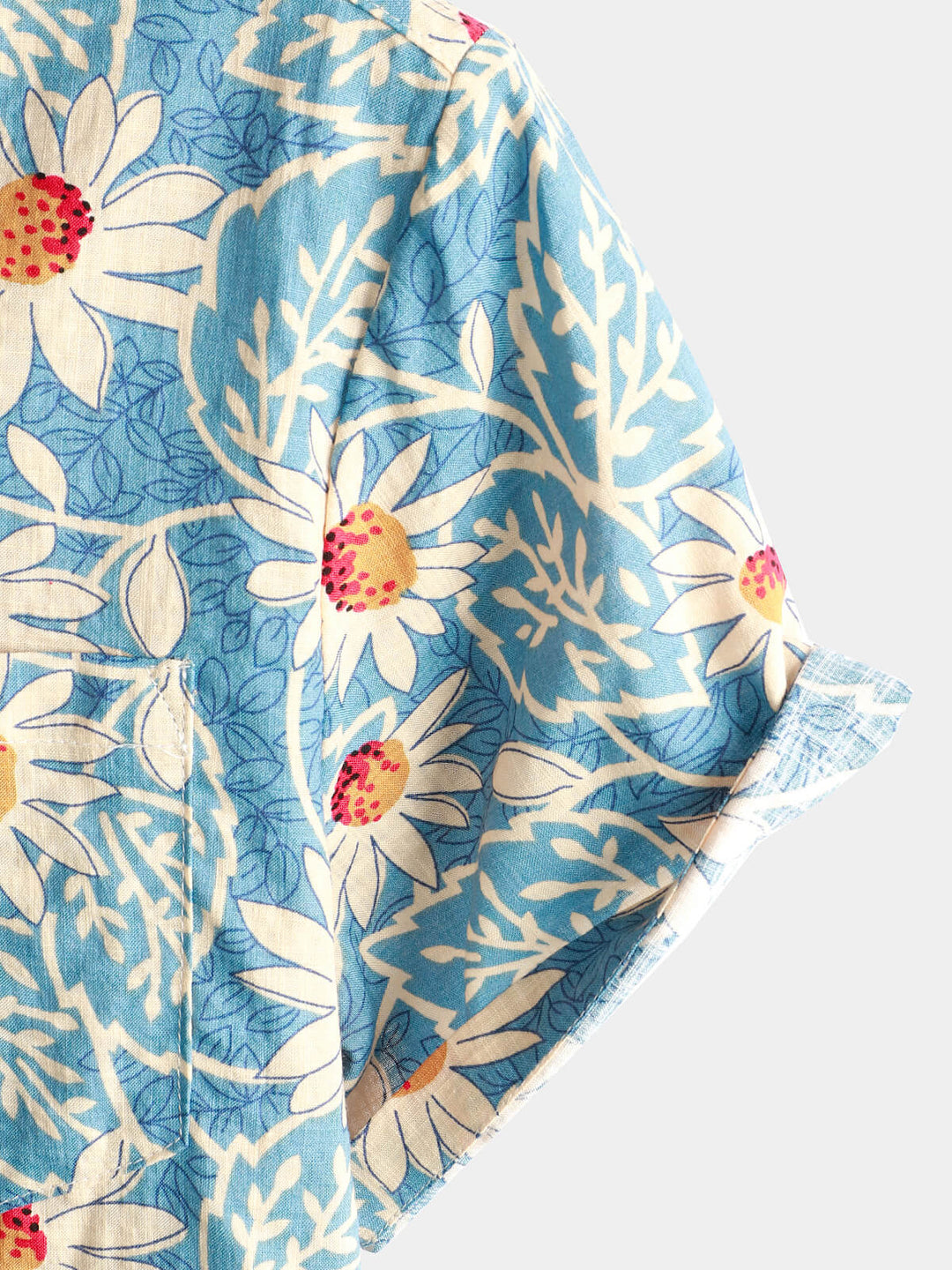 Leoric - Camisa ligera de manga corta con estampado floral