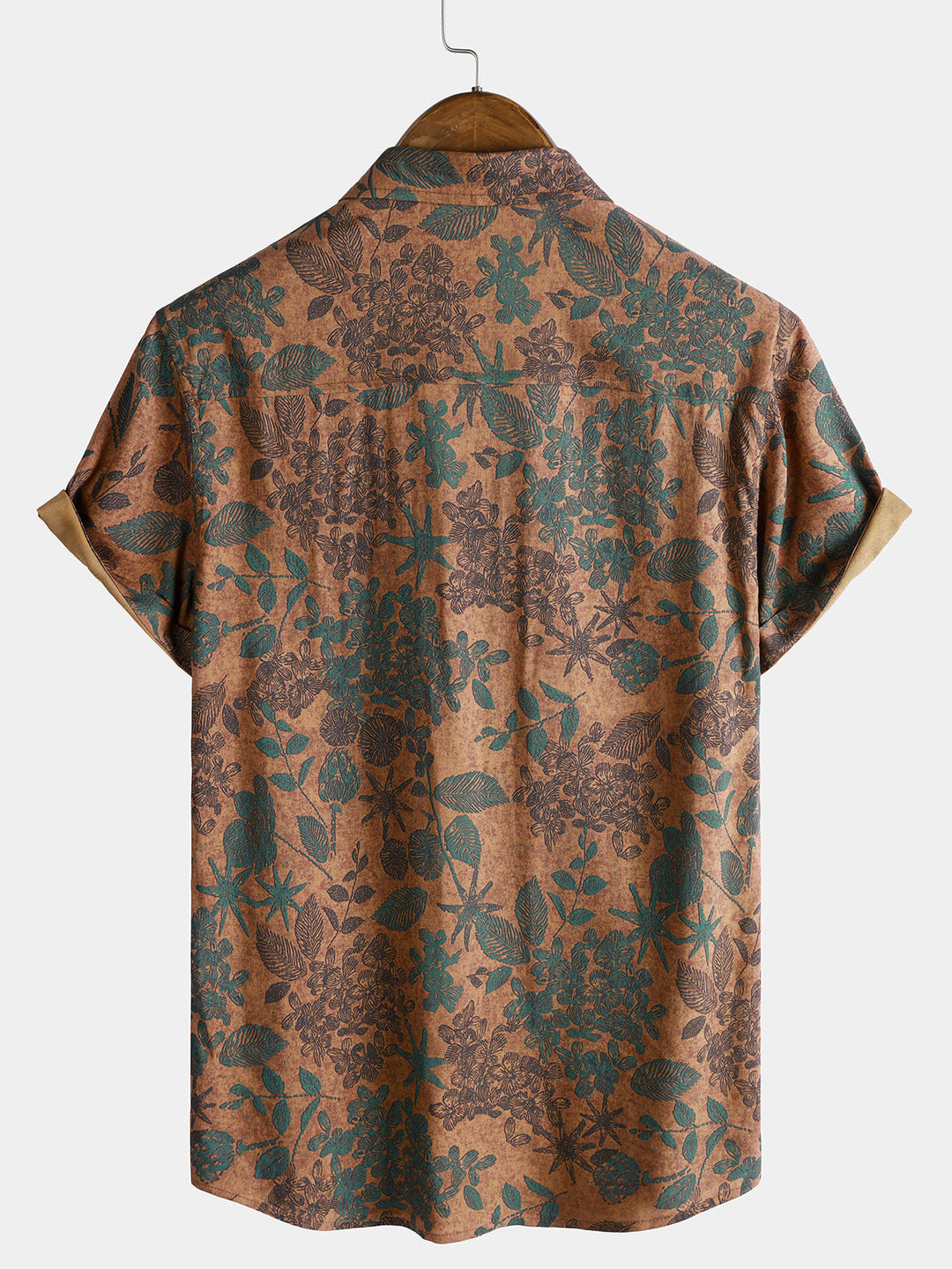 Leoric - Camisa ligera de manga corta con estampado floral