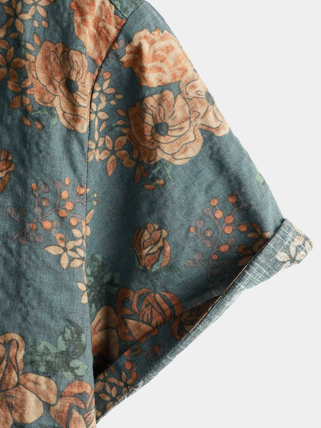 Leoric - Camisa ligera de manga corta con estampado floral