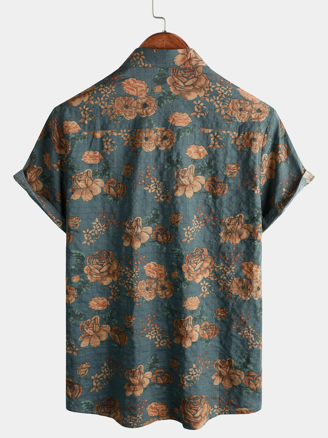 Leoric - Camisa ligera de manga corta con estampado floral