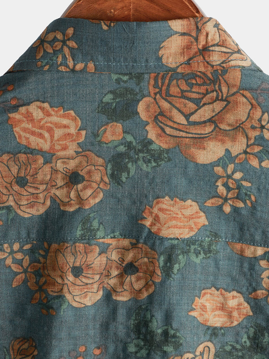 Leoric - Camisa ligera de manga corta con estampado floral