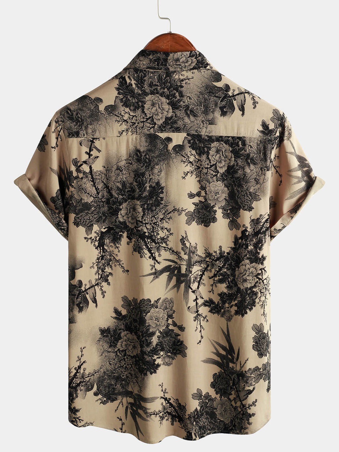 Leoric - Camisa ligera de manga corta con estampado floral