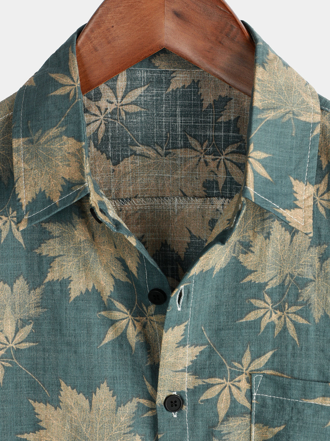 Leoric - Camisa ligera de manga corta con estampado floral