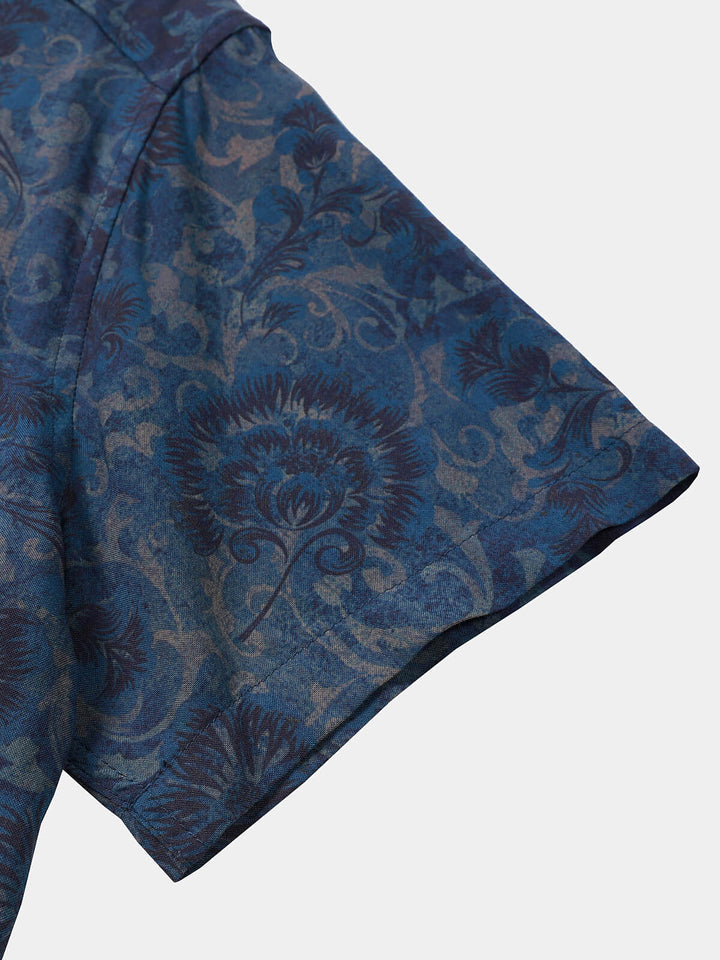 Leoric - Camisa ligera de manga corta con estampado floral