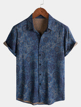 Leoric - Camisa ligera de manga corta con estampado floral